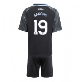 Aston Villa Jadon Sancho #19 Borta Kläder Barn 2025-26 Kortärmad (+ Korta byxor)